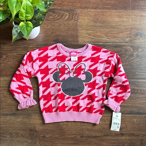 Disney Minnie Mouse Pink and Red Girls Sweater 18 Month | Minnie Mouse Sweater | - Picture 1 of 6